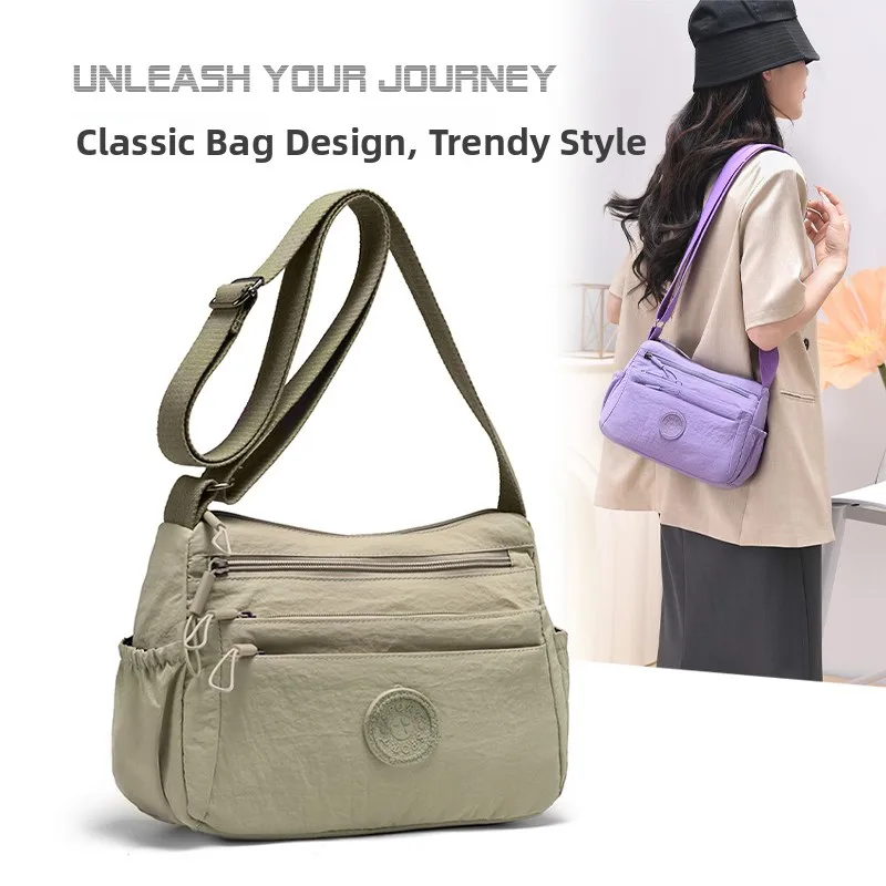 Large Capacity Nylon Women's Crossbody Bag Multi-layer Organizer Fashionable Shoulder Bag Casual Simple Style Waterproof
Large Capacity Nylon Women's Crossbody Bag Multi-layer Organizer Fashionable Shoulder Bag Casual Simple Style Waterproof