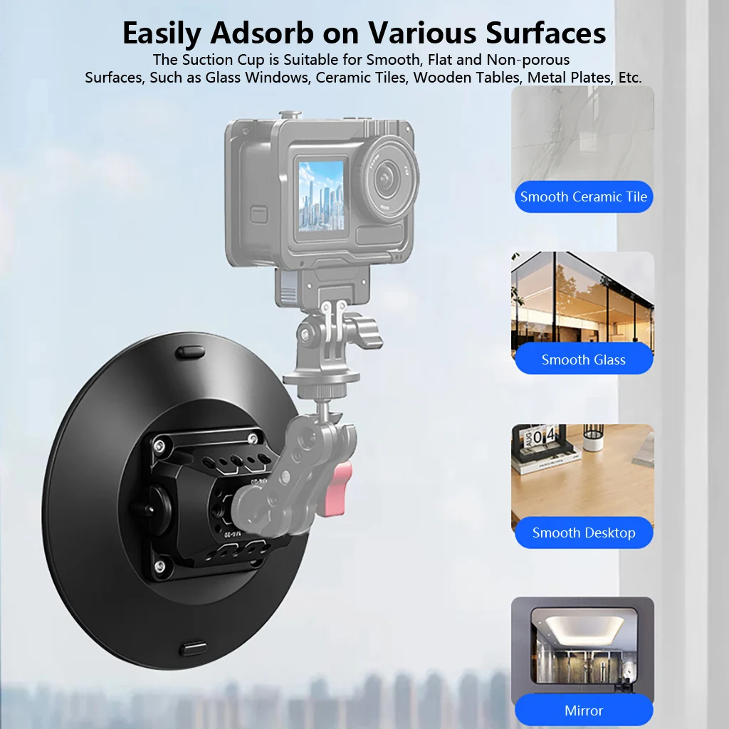 Heavy Duty Car Suction Cup Mount 4.5" 6" Pump Vacuum Camera Holder for Gopro Hero Action Camera Phone DSLR Shooting Stabilizer
Heavy Duty Car Suction Cup Mount 4.5" 6" Pump Vacuum Camera Holder for Gopro Hero Action Camera Phone DSLR Shooting Stabilizer