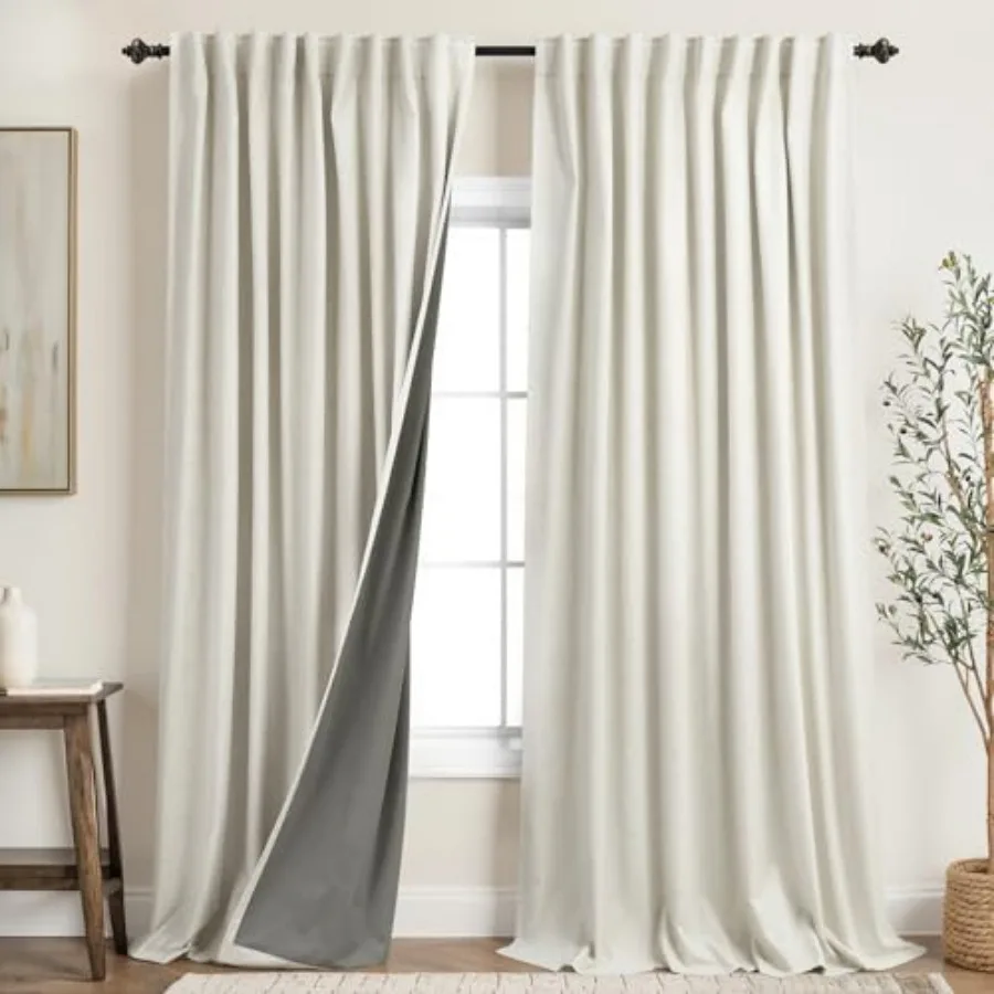 Extra Wide Linen Out Curtains Drapes 96 Inch Long 2 Panels Set Pleated Thermal out Boho Modern Farmhouse 8Feet Floor to Ceiling
Extra Wide Linen Out Curtains Drapes 96 Inch Long 2 Panels Set Pleated Thermal out Boho Modern Farmhouse 8Feet Floor to Ceiling