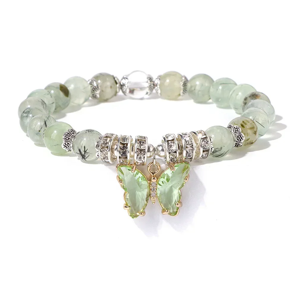 Butterfly Bracelet Female Natural Stone Green Prehnite Rose Quartzs Beads Elastic Bracelets For Women Party Wedding Jewelry Gift
Butterfly Bracelet Female Natural Stone Green Prehnite Rose Quartzs Beads Elastic Bracelets For Women Party Wedding Jewelry Gift