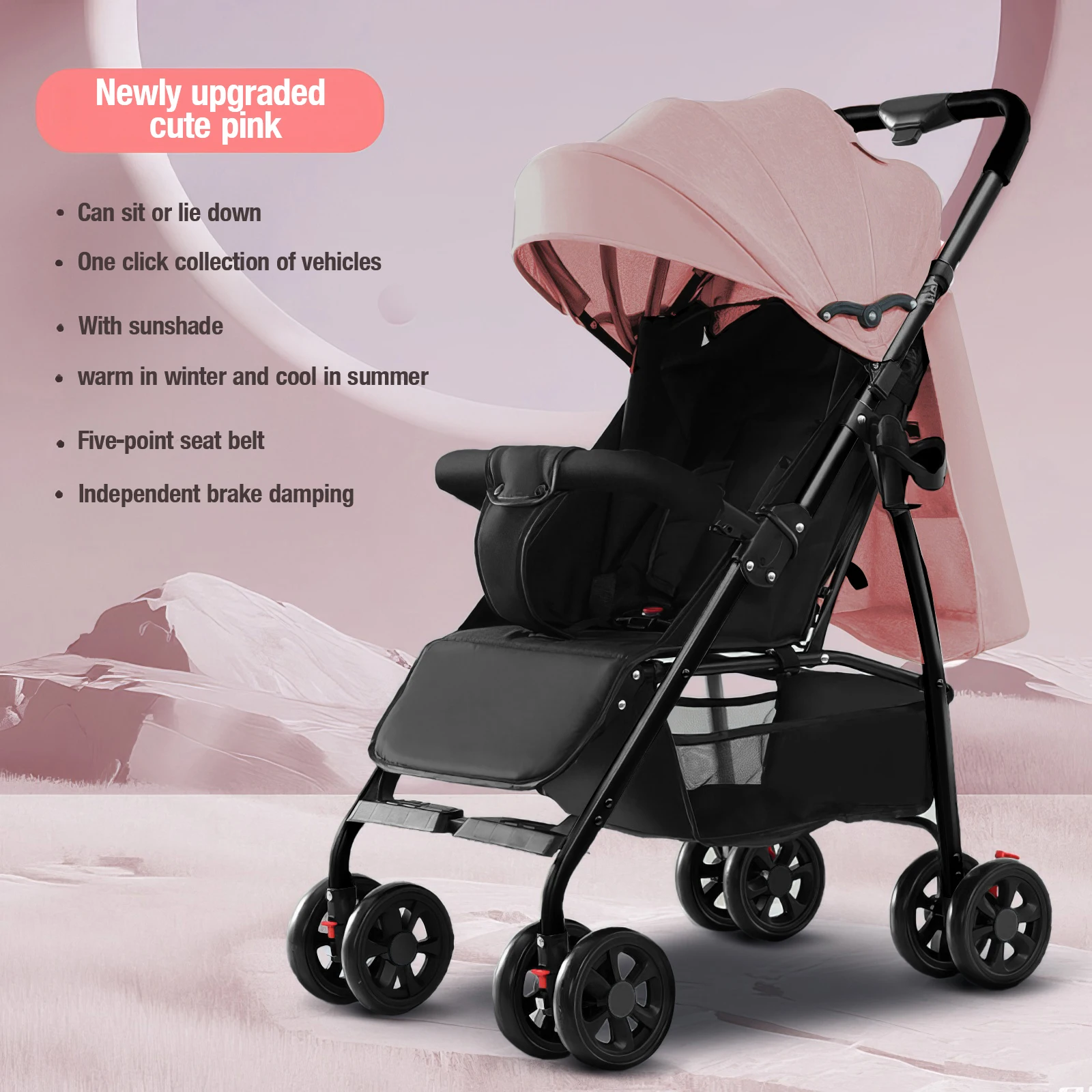 Baby Stroller Simple Style baby light carts Baby carriage Foldable Prams Sit & Lying Multifunctional Stroller Travel Portable
Baby Stroller Simple Style baby light carts Baby carriage Foldable Prams Sit & Lying Multifunctional Stroller Travel Portable