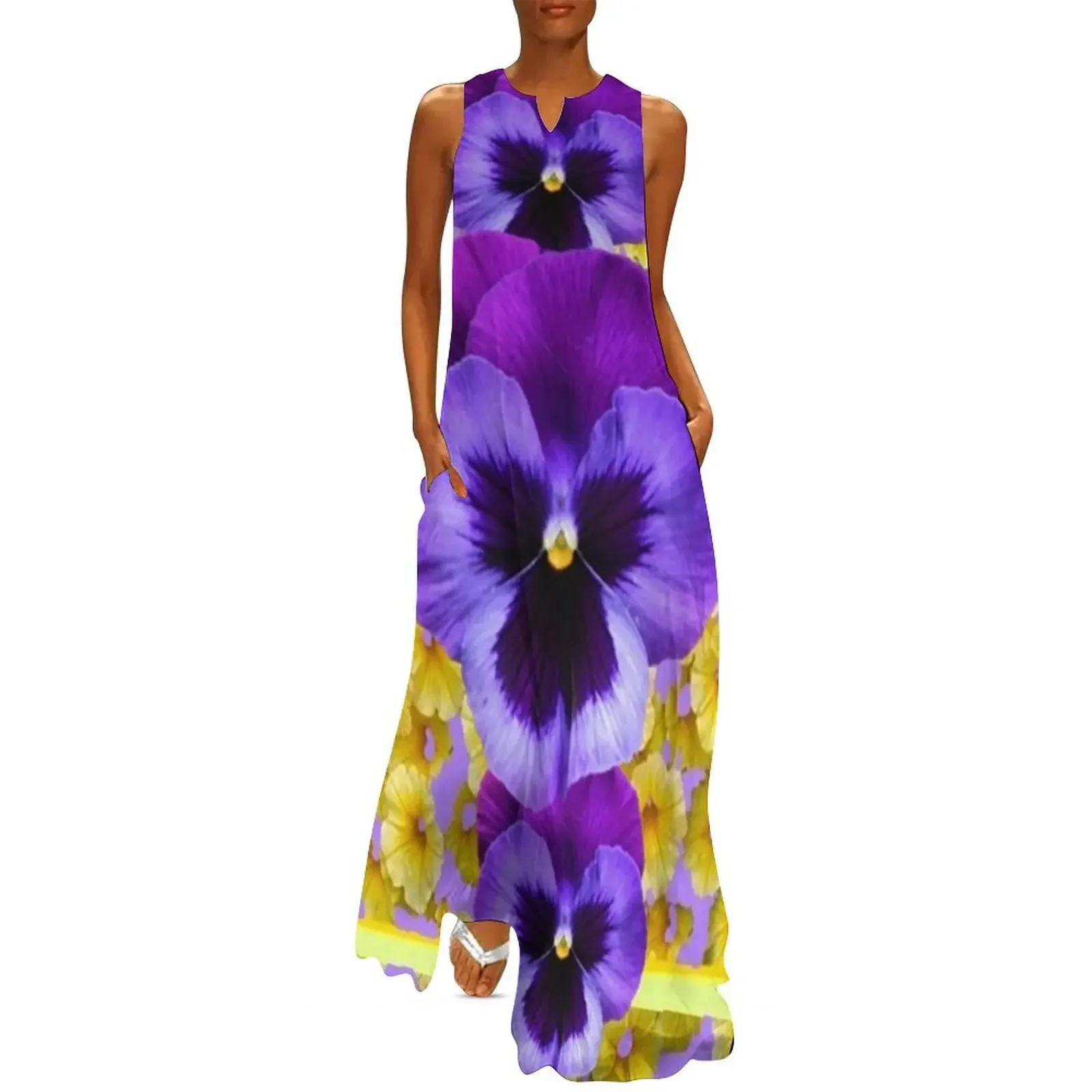 PURPLE PANSIES IN YELLOW FLORAL GARDEN Long Dress party dress women elegant luxury Dresses Dress
PURPLE PANSIES IN YELLOW FLORAL GARDEN Long Dress party dress women elegant luxury Dresses Dress