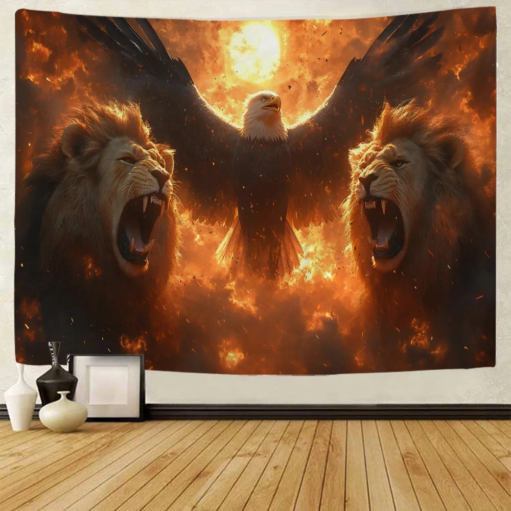 Eagle and Lion King Printed Wall Hanging Living Room Bedroom Tapestry Home Decoration Animal Aesthetics Background Poster
Eagle and Lion King Printed Wall Hanging Living Room Bedroom Tapestry Home Decoration Animal Aesthetics Background Poster