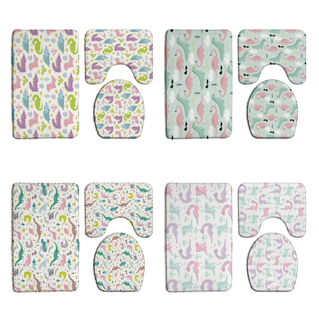 Dino Pattern Bathroom Antiskid Pad T-Rex Dinosaur Triceratops 3Pieces Bathroom Rugs Set Bath Mat+Contour Carpet+Toilet Lid Cover
Dino Pattern Bathroom Antiskid Pad T-Rex Dinosaur Triceratops 3Pieces Bathroom Rugs Set Bath Mat+Contour Carpet+Toilet Lid Cover