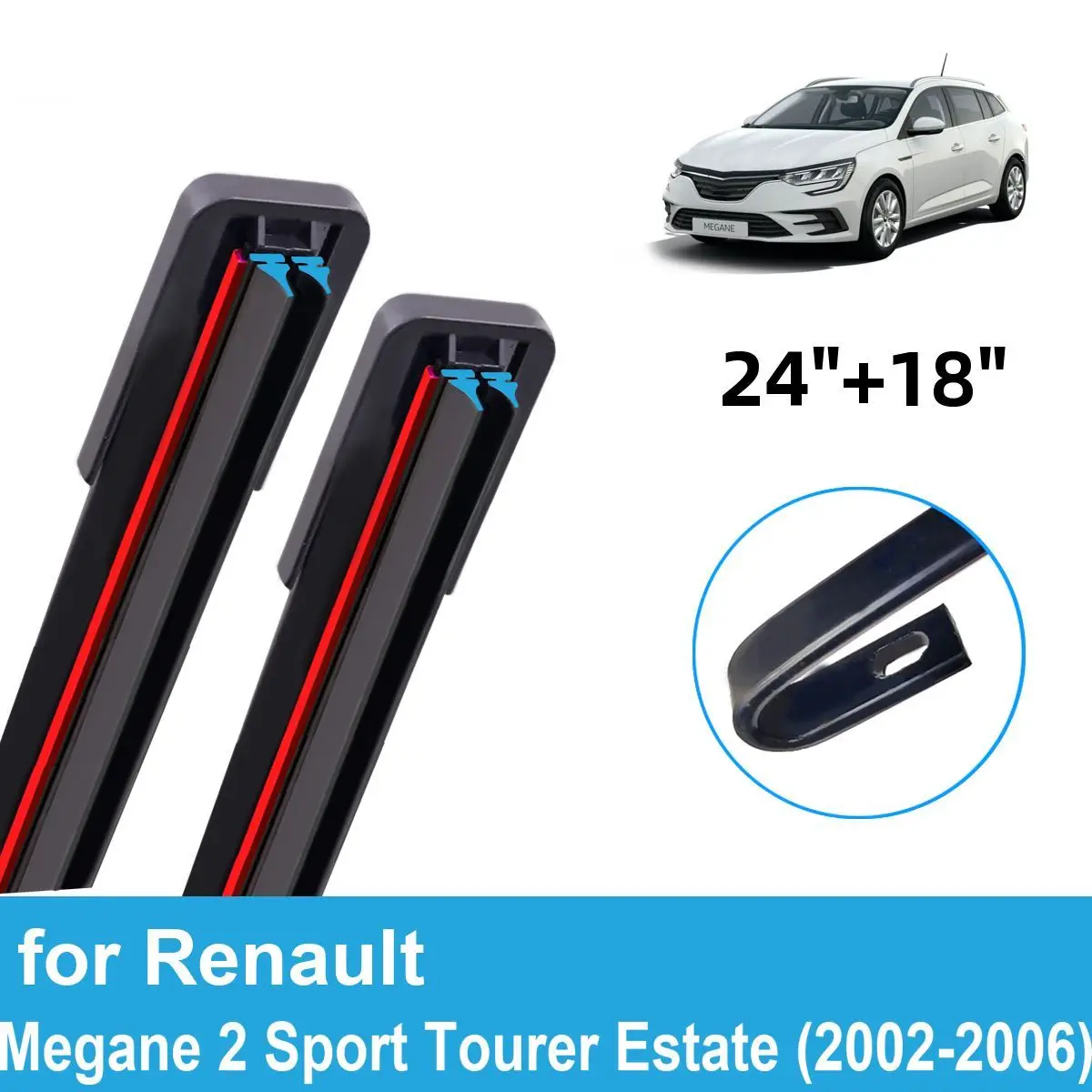 2PCS Car Wiper Blades for 2002-2006 Renault Megane 2 Sport Tourer Estate Front Double Rubber Car Accessories 2003 2004 2005 2006
2PCS Car Wiper Blades for 2002-2006 Renault Megane 2 Sport Tourer Estate Front Double Rubber Car Accessories 2003 2004 2005 2006