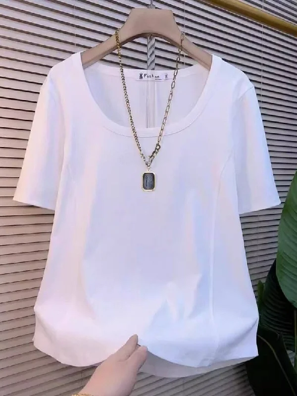 plus Size Women's T-Shirt Summer Loose Square Collar Half Sleeve Breathable Cotton Casual Fashion Short Sleeve Base Shirt
plus Size Women's T-Shirt Summer Loose Square Collar Half Sleeve Breathable Cotton Casual Fashion Short Sleeve Base Shirt