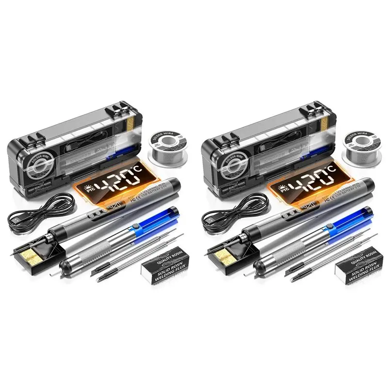 ABYP 2X Cordless USB Digital Soldering Iron Adjustable Temperature Type-C Interface Intelligent Solder Welding Iron Tool
ABYP 2X Cordless USB Digital Soldering Iron Adjustable Temperature Type-C Interface Intelligent Solder Welding Iron Tool