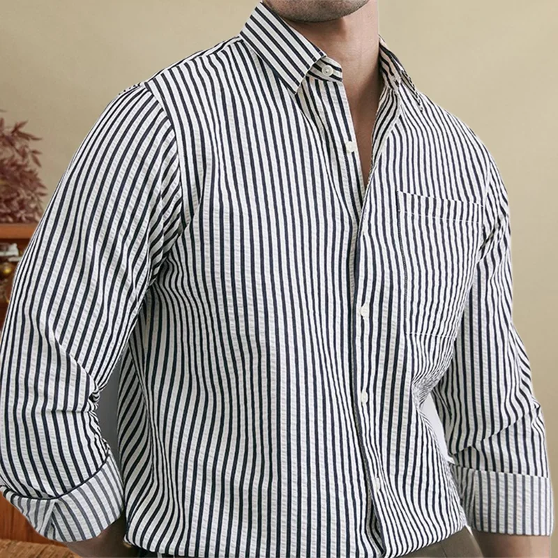 European Style Men Striped Shirt Men Long Sleeve Shirt Social Party Dress Shirt Men Fall Camisa Hombre Business Office Tuxedo
European Style Men Striped Shirt Men Long Sleeve Shirt Social Party Dress Shirt Men Fall Camisa Hombre Business Office Tuxedo
