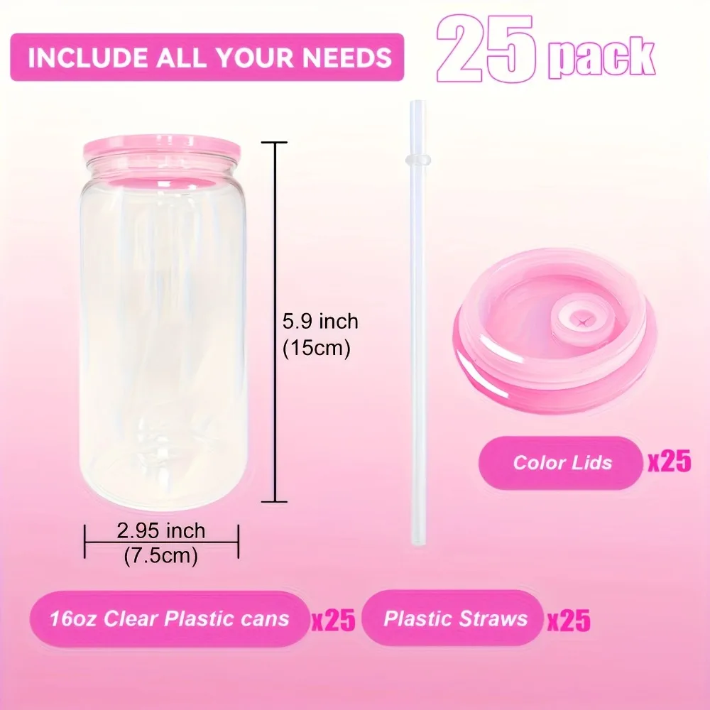 50/25/8pcs USA Warehouse 16oz Clear/Jelly Color Plastic Cups with Plastic Lids And Plastic Straw 16oz Blanks Cups Bulk Plastic
50/25/8pcs USA Warehouse 16oz Clear/Jelly Color Plastic Cups with Plastic Lids And Plastic Straw 16oz Blanks Cups Bulk Plastic