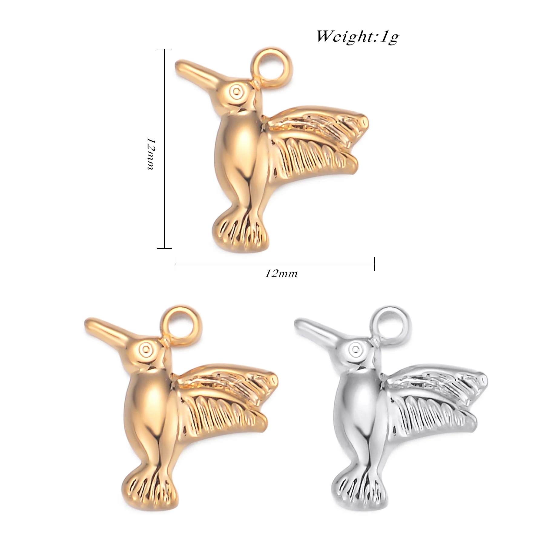 2pcs/lot Hummingbird Charms for Jewelry Stainless Steel Bird Pendant DIY Necklaces Bracelet Earrings Accessories Making Findings
2pcs/lot Hummingbird Charms for Jewelry Stainless Steel Bird Pendant DIY Necklaces Bracelet Earrings Accessories Making Findings