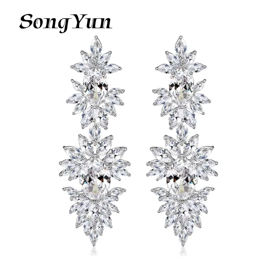 SYYG Jewelry MHT Quality Brass Stud Earrings Dangle CZ 7A Zircon Bachelorette Gift Bridal Jewelry Women Earring Jewelry
SYYG Jewelry MHT Quality Brass Stud Earrings Dangle CZ 7A Zircon Bachelorette Gift Bridal Jewelry Women Earring Jewelry