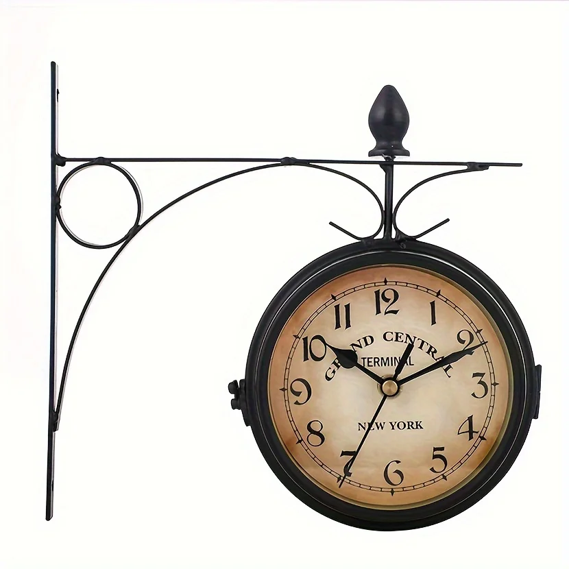 Vintage European Style Wall Clock - Double-Sided Metal Wall Clock with Hands & Face,Decorative Clock for Home, Office, Bar,Cafe
Vintage European Style Wall Clock - Double-Sided Metal Wall Clock with Hands & Face,Decorative Clock for Home, Office, Bar,Cafe