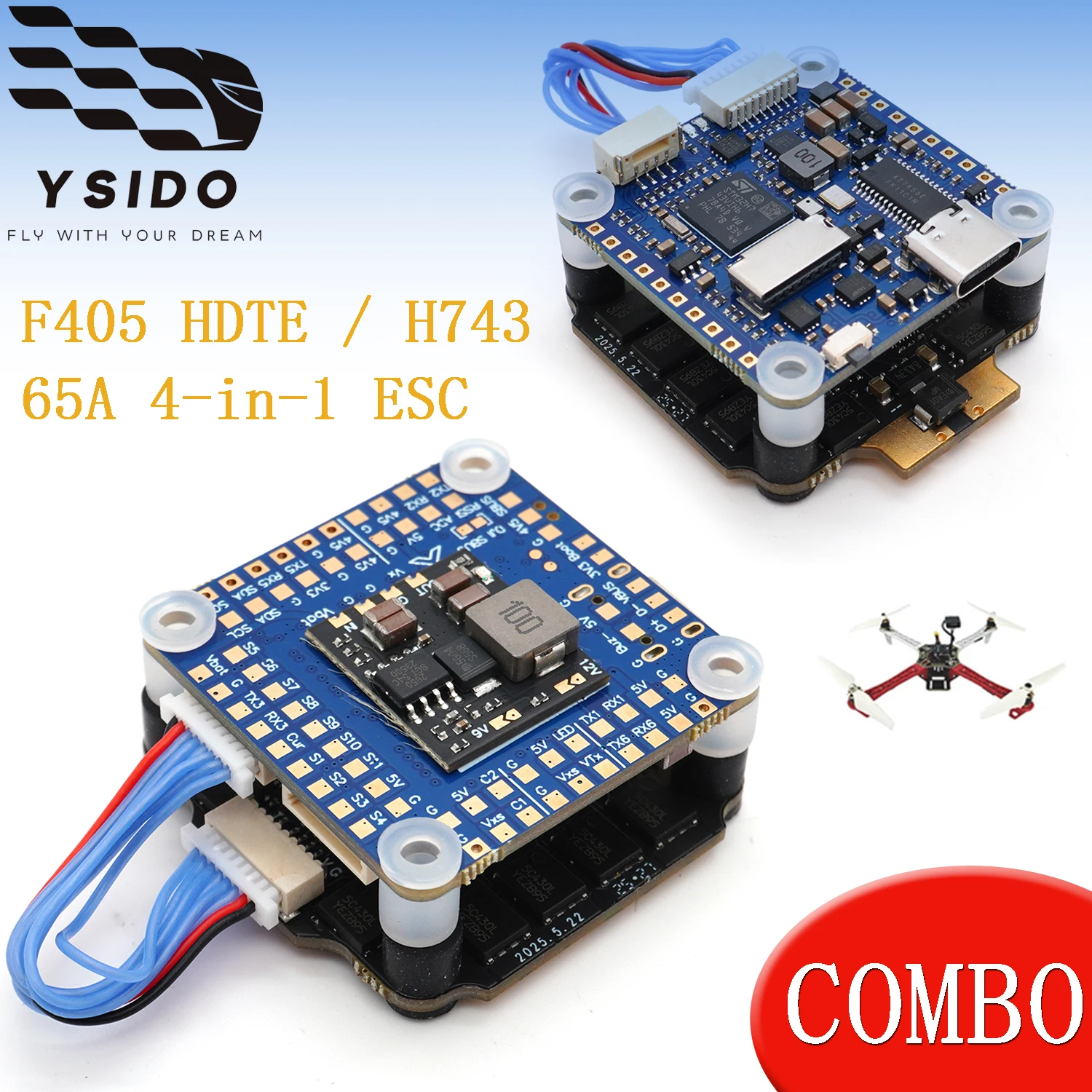Полетный контроллер YSIDO F405 H743 и комбо-комплект ESC 4-в-1 AM32 65A для радиоуправляемых FPV дронов, квадрокоптеров, аксессуары для модернизации DIY моделей
Полетный контроллер YSIDO F405 H743 и комбо-комплект ESC 4-в-1 AM32 65A для радиоуправляемых FPV дронов, квадрокоптеров, аксессуары для модернизации DIY моделей