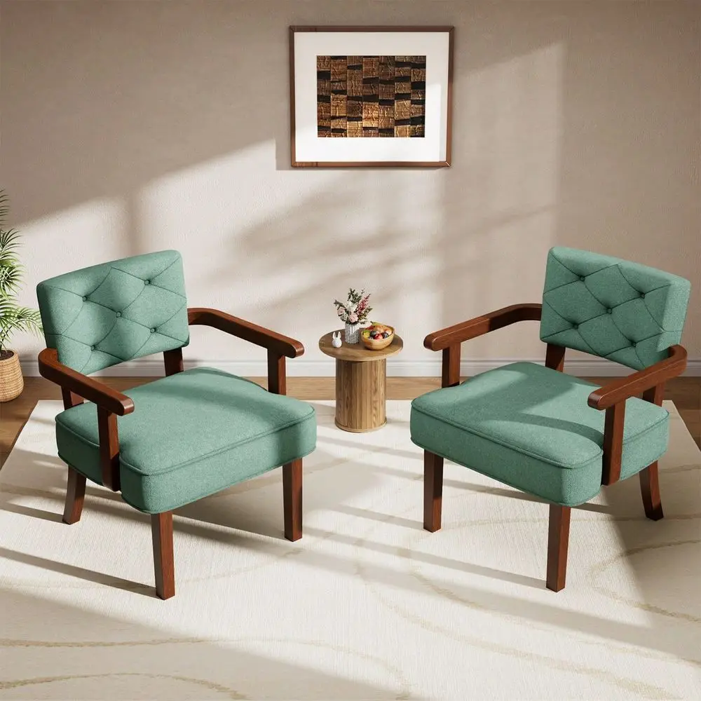 Accent Chair, Butacas Para Sala,Mid Century Armchair,Upholstered Wooden Side Chairs,Tufted Back,Armrest,Cushion, For Office,Wai
Accent Chair, Butacas Para Sala,Mid Century Armchair,Upholstered Wooden Side Chairs,Tufted Back,Armrest,Cushion, For Office,Wai