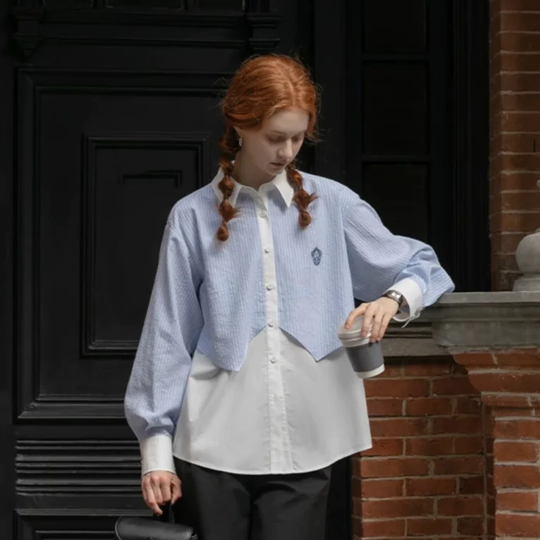 Women's Blouse Luxury Elegant Design Brand Patchwork Shirt Cotton Casual Shirts Long Sleeve Loose Lady Top
Women's Blouse Luxury Elegant Design Brand Patchwork Shirt Cotton Casual Shirts Long Sleeve Loose Lady Top