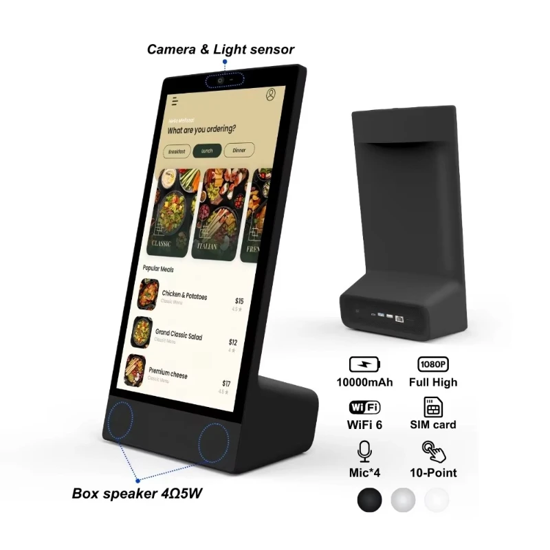 Цифровой настольный рекламный дисплей-меню 15,6 дюйма с сенсорным экраном, Android 14, 4+64 ГБ, с аккумулятором, для ресторанов (цифровое меню-борд)
Цифровой настольный рекламный дисплей-меню 15,6 дюйма с сенсорным экраном, Android 14, 4+64 ГБ, с аккумулятором, для ресторанов (цифровое меню-борд)