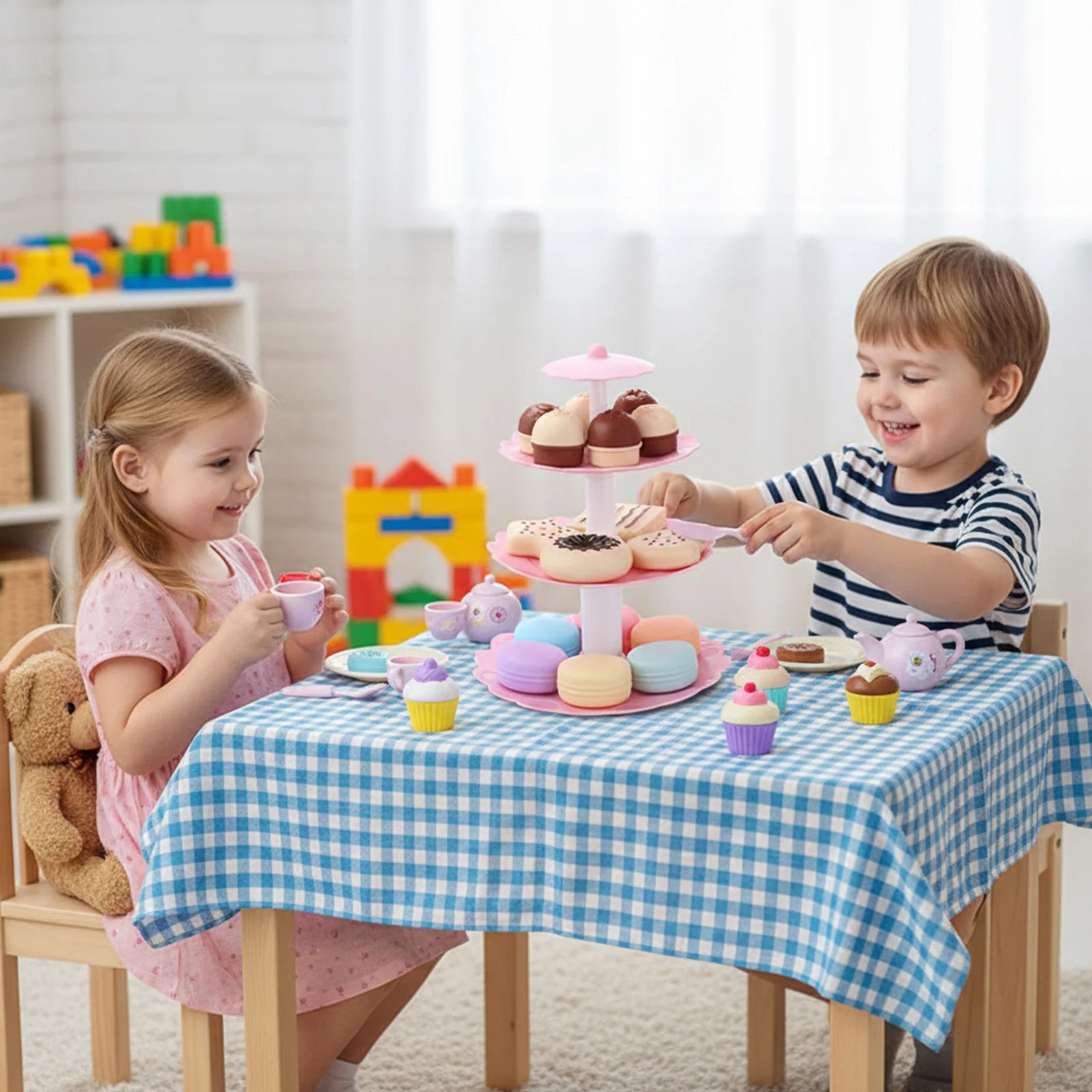 Kids Dessert Tower Toy Set With Cakes Cookies And Donuts Suitable For Pretend Play
Kids Dessert Tower Toy Set With Cakes Cookies And Donuts Suitable For Pretend Play