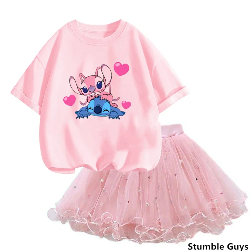 Summer Kids Party Clothes Set Fluffy Short Skirt Girl Tutus Skirts Set Tulle tutu Skirt and Stitch Short Sleeve T-Shirt
Summer Kids Party Clothes Set Fluffy Short Skirt Girl Tutus Skirts Set Tulle tutu Skirt and Stitch Short Sleeve T-Shirt