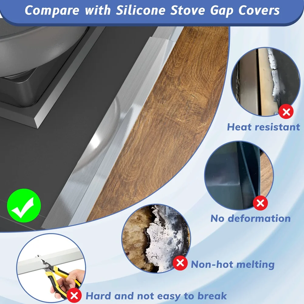 BAAR-Suitable For Evensurface 13.8- 27.6 Inch Adjustable Heatresistant Notsharp Gapfiller Easy To Clear Stove Counter Gapcover A
BAAR-Suitable For Evensurface 13.8- 27.6 Inch Adjustable Heatresistant Notsharp Gapfiller Easy To Clear Stove Counter Gapcover A