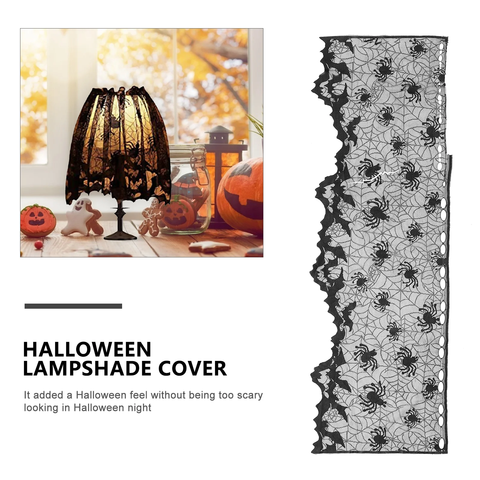 3 Pcs Spider Web Lampshade Halloween Cover Decorate Lace Light Topper Decoration Black
3 Pcs Spider Web Lampshade Halloween Cover Decorate Lace Light Topper Decoration Black