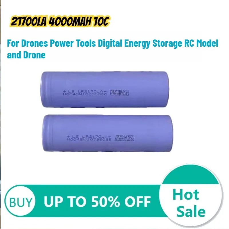 21700LA 4000mAh 10C Lithium Battery for Drones Power Tools Digital Energy Storage RC Model and Drone Rechargeable Battery
21700LA 4000mAh 10C Lithium Battery for Drones Power Tools Digital Energy Storage RC Model and Drone Rechargeable Battery
