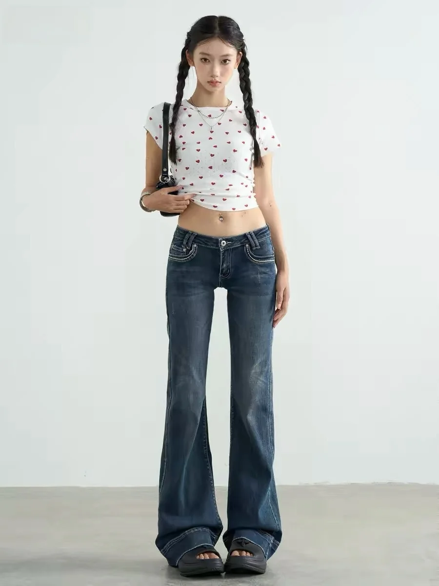 Ultra-Low Waist Bell Bottom Jeans Women's Spring Summer New Style Small Size Spicy American Washed Denim Pants Casual Loose Fit
Ultra-Low Waist Bell Bottom Jeans Women's Spring Summer New Style Small Size Spicy American Washed Denim Pants Casual Loose Fit
