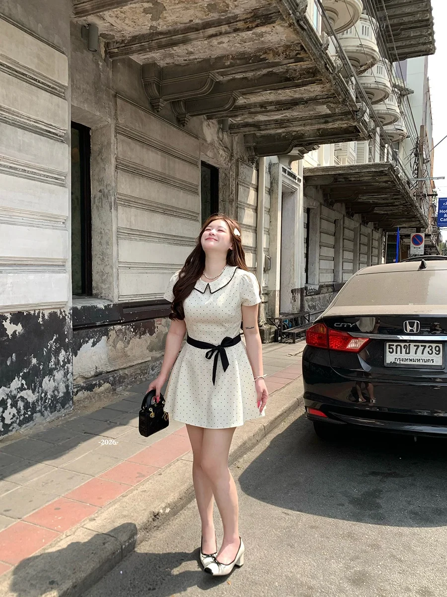 Sweet Polka Dot Doll Collar plus Size Dress A-Line Short Sleeve Princess Style Women's Dress Spring Summer Collection
Sweet Polka Dot Doll Collar plus Size Dress A-Line Short Sleeve Princess Style Women's Dress Spring Summer Collection