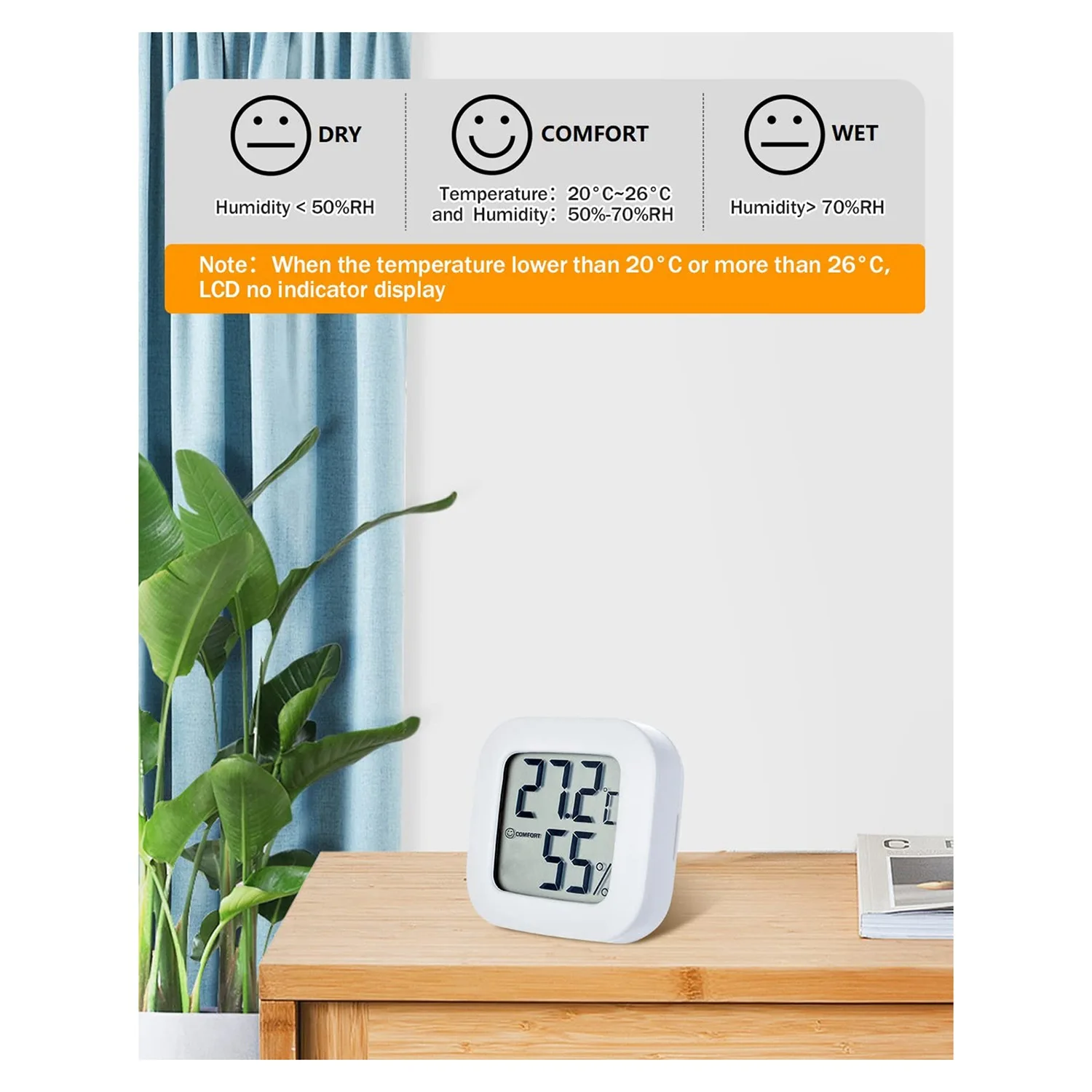 ABLN-Digital Thermo-Hygrometer Indoor Thermometer Room Thermometer Temperature And Humidity Meter 2Pcs
ABLN-Digital Thermo-Hygrometer Indoor Thermometer Room Thermometer Temperature And Humidity Meter 2Pcs