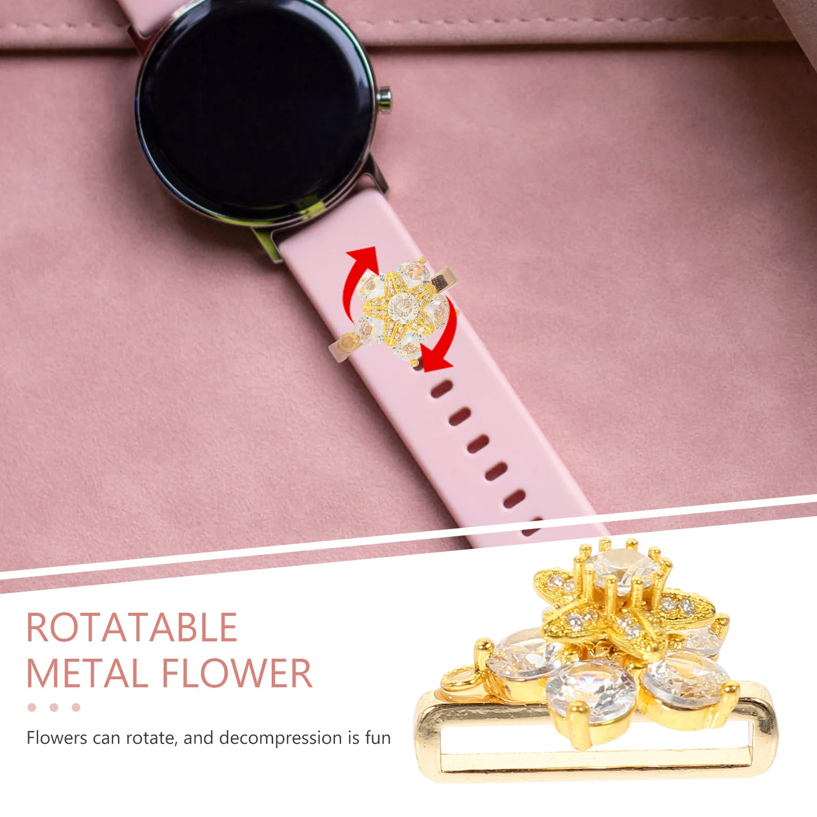 Exquisite Silicone Watchband Decorative Charm Wear-Resistant Loop Compact Sturdy Flower Shape Accessory for
Exquisite Silicone Watchband Decorative Charm Wear-Resistant Loop Compact Sturdy Flower Shape Accessory for