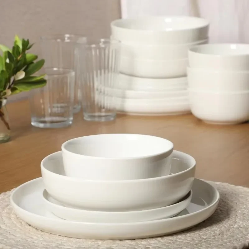 Hot sale.NEW Oslo Porcelain Chip and Scratch Resistant Dinnerware Set, Service for 4 (16pcs), Plates and Bowls Dishes Sets, Whit
Hot sale.NEW Oslo Porcelain Chip and Scratch Resistant Dinnerware Set, Service for 4 (16pcs), Plates and Bowls Dishes Sets, Whit