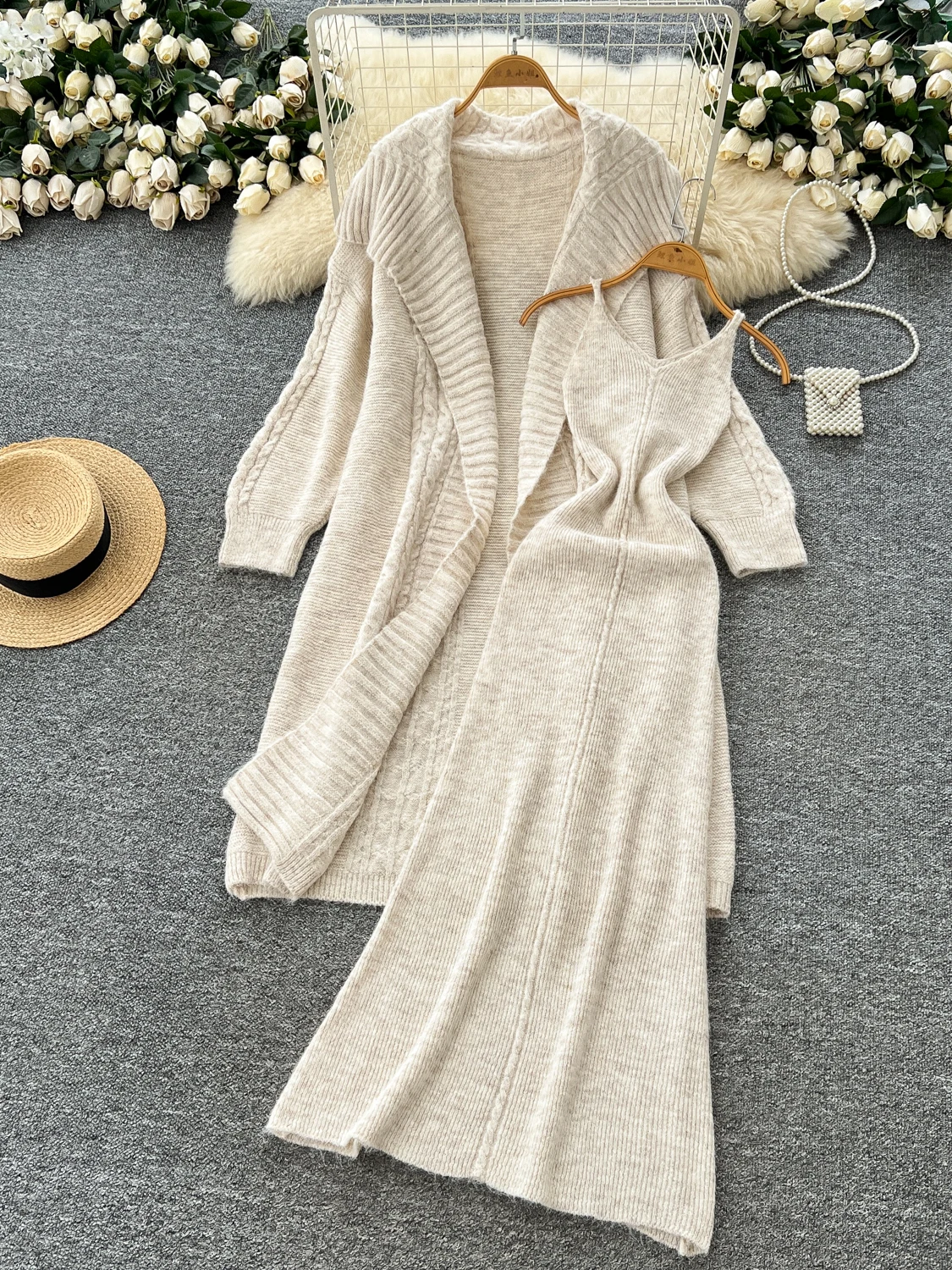 Loose Knitted Cardigan Coat Women's Sle High Waist Belted Mid-Length Sve Regular Fit Pure Color Autumn Faion Set
Loose Knitted Cardigan Coat Women's Sle High Waist Belted Mid-Length Sve Regular Fit Pure Color Autumn Faion Set