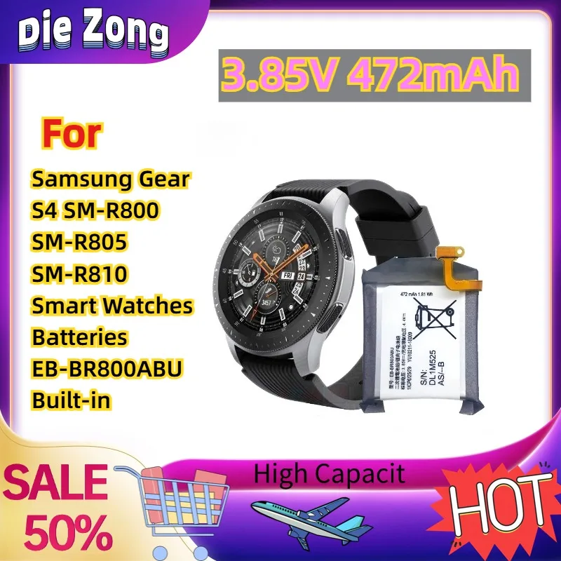 High-Performance For Samsung Gear S4 SM-R800 SM-R805 SM-R810 Smart Watches Batteries EB-BR800ABU Built-in Battery 3.85V 472mAh
High-Performance For Samsung Gear S4 SM-R800 SM-R805 SM-R810 Smart Watches Batteries EB-BR800ABU Built-in Battery 3.85V 472mAh