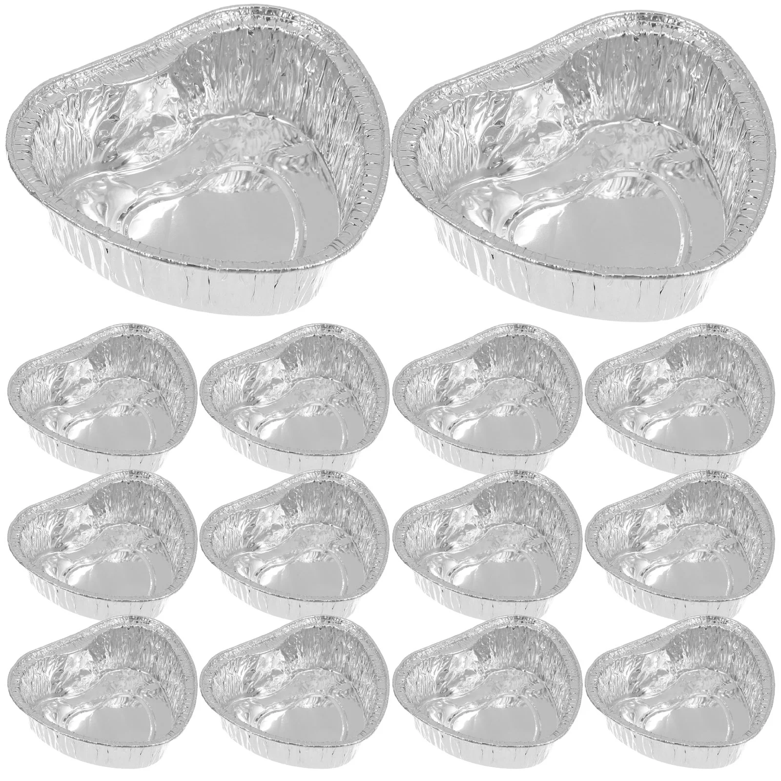 50 Pcs Muffin Pan Heart Shaped Tin Foil Box Mini Loaf Pans Cake Valentine Container Silver Aluminum Dessert Cups
50 Pcs Muffin Pan Heart Shaped Tin Foil Box Mini Loaf Pans Cake Valentine Container Silver Aluminum Dessert Cups