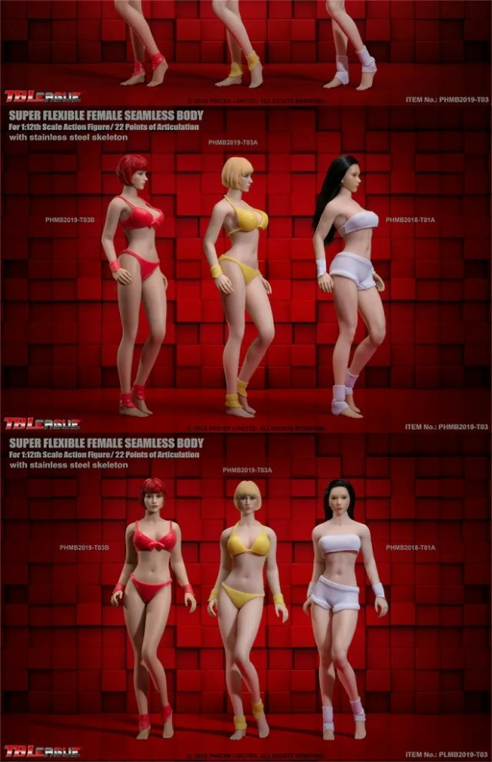Seamless Figure Body TBLeague 1/12 Phicen Female BodyPHMB2019 T03A Pale T03B Suta Doll Model Toy 6" Action Figure Toys
Seamless Figure Body TBLeague 1/12 Phicen Female BodyPHMB2019 T03A Pale T03B Suta Doll Model Toy 6" Action Figure Toys