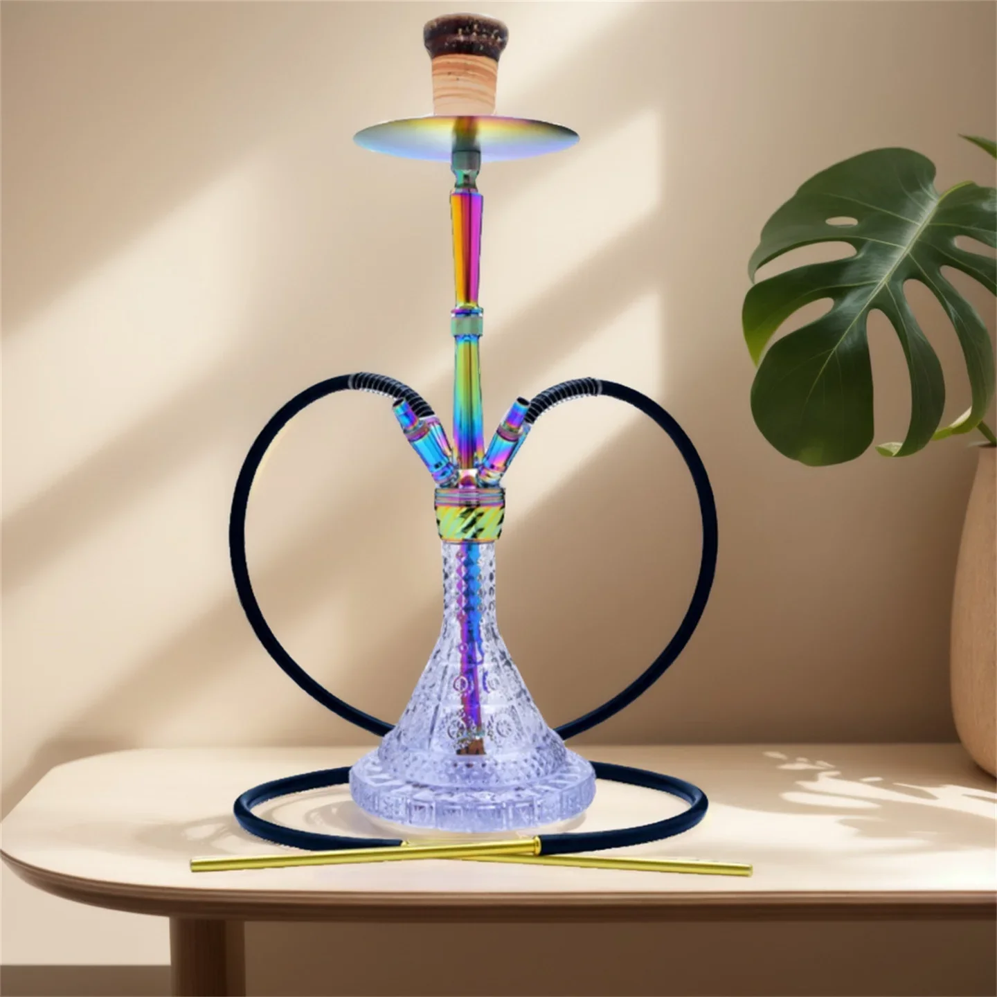 Adjustable Height Colorful Alloy Hookah Complete Set Bar Arabic Shisha Pipe - 4 Hose Ports Glass Base
Adjustable Height Colorful Alloy Hookah Complete Set Bar Arabic Shisha Pipe - 4 Hose Ports Glass Base