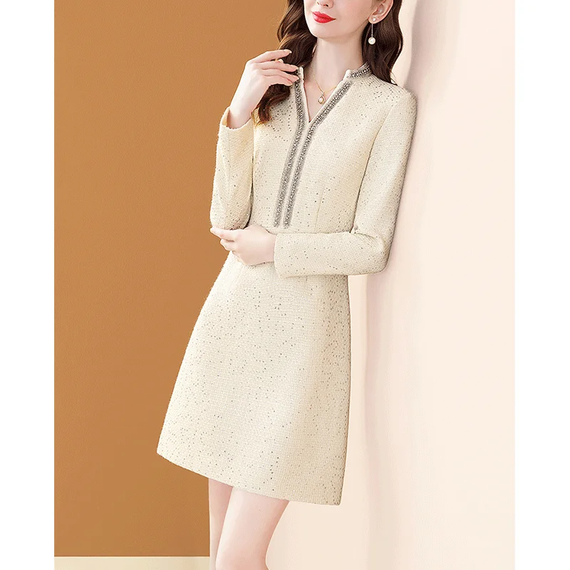 Women's Tweed Dress 2025 Fall Winter Heiress Style Slim Fit Sequins Rhinestone Elegant Boucle Office Luxe Party Evening Dress
Women's Tweed Dress 2025 Fall Winter Heiress Style Slim Fit Sequins Rhinestone Elegant Boucle Office Luxe Party Evening Dress