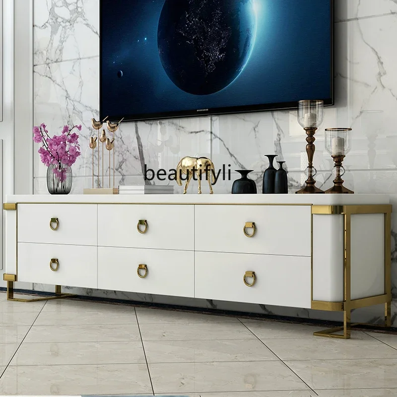 A57 Postmodern light luxury TV cabinet Modern living room TV floor cabinet Stainless steel audio-visual cabinet
A57 Postmodern light luxury TV cabinet Modern living room TV floor cabinet Stainless steel audio-visual cabinet