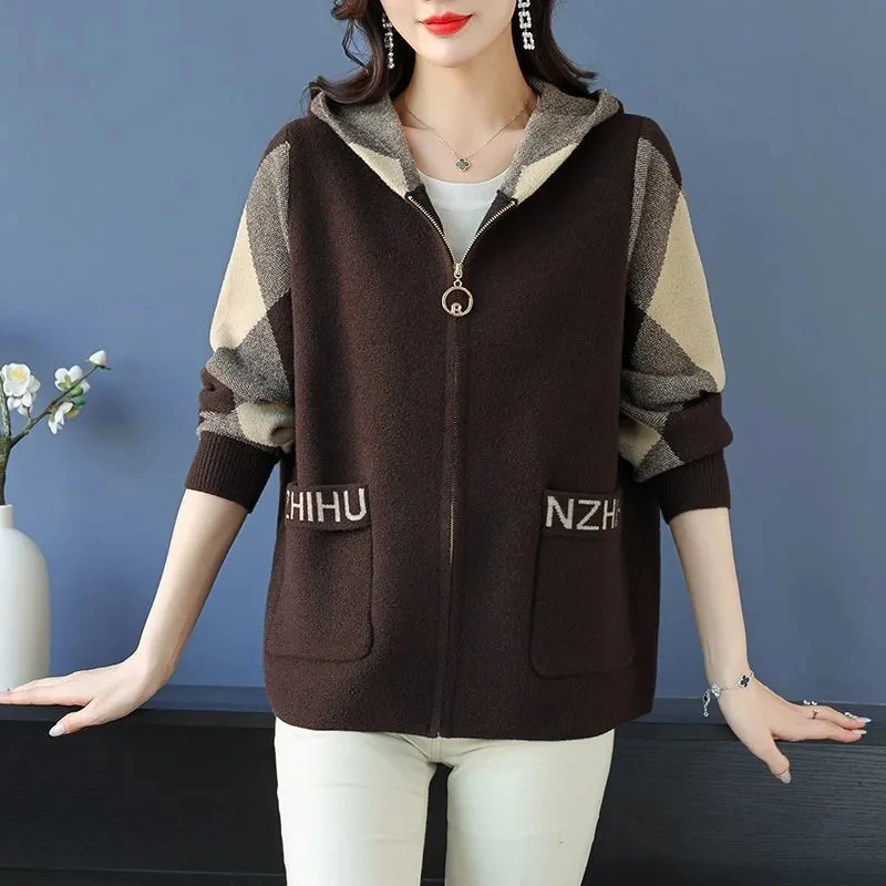 Fashion Mom Spring And Autumn New Wool Knitted Hooded Short Zipper Cardigan Loose Slim Western-style Loose Coat Female Tide
Fashion Mom Spring And Autumn New Wool Knitted Hooded Short Zipper Cardigan Loose Slim Western-style Loose Coat Female Tide