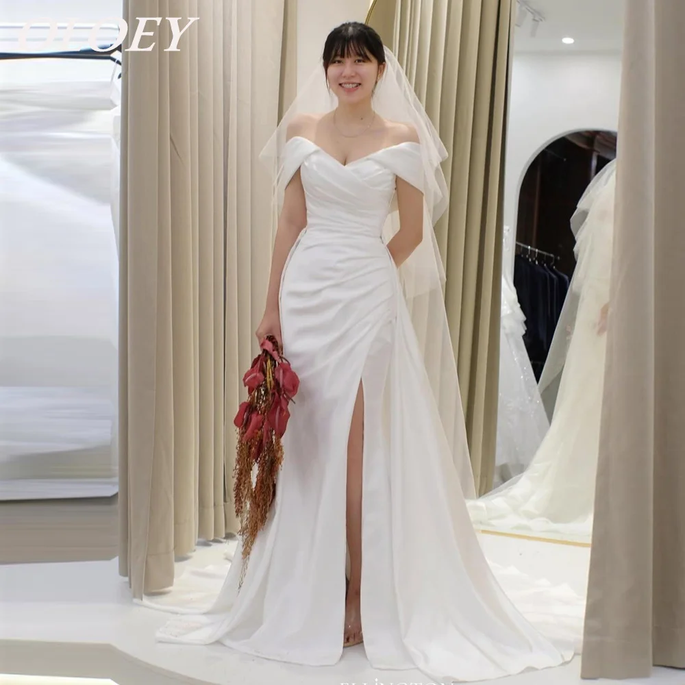 OLOEY Elegant Mermaid Wedding Dresses Korea Photoshoot Pleats Satin Side Open Slit Bridal Gowns Sweep Train Customized Lace-up
OLOEY Elegant Mermaid Wedding Dresses Korea Photoshoot Pleats Satin Side Open Slit Bridal Gowns Sweep Train Customized Lace-up