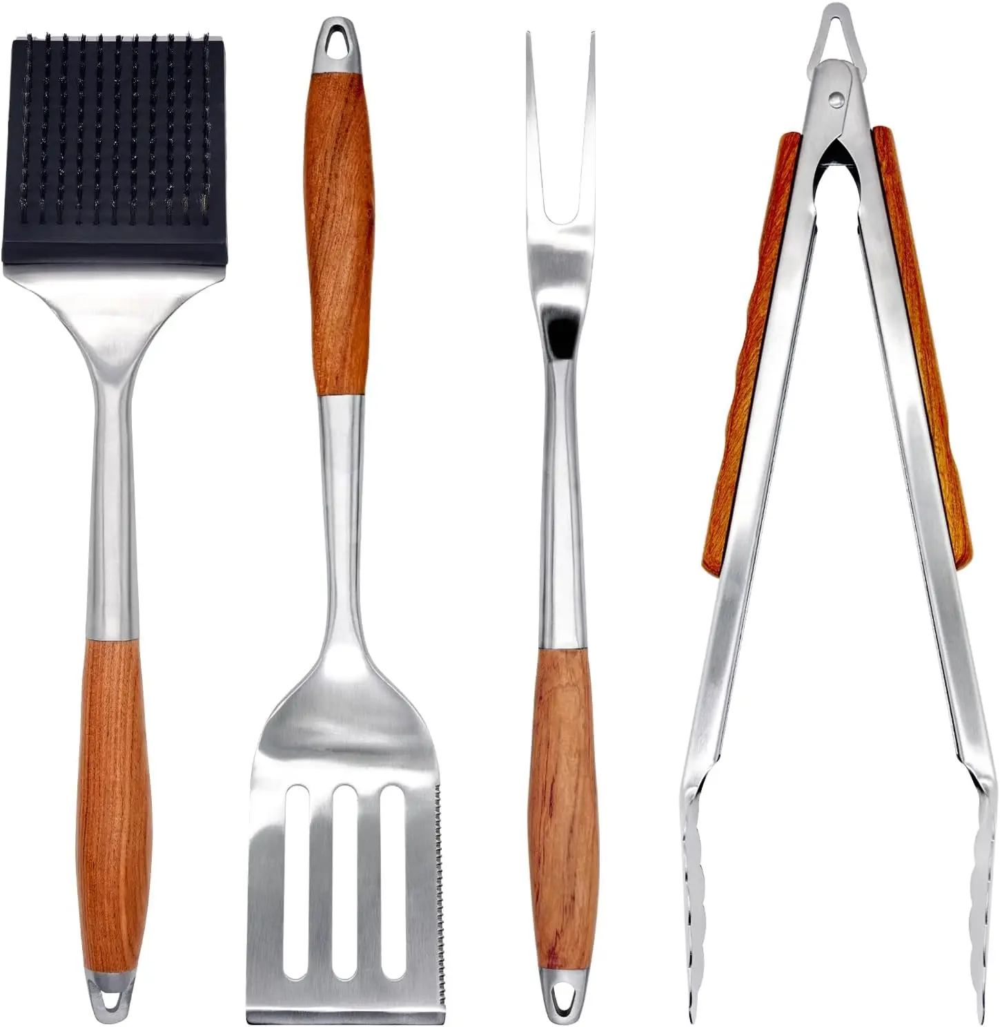 BBQ Grilling Accessories, Outdoor Grill Set with Spatula, Fork, Brush & Tongs, Grilling Tools with Non-Slip Wooden Ha
BBQ Grilling Accessories, Outdoor Grill Set with Spatula, Fork, Brush & Tongs, Grilling Tools with Non-Slip Wooden Ha