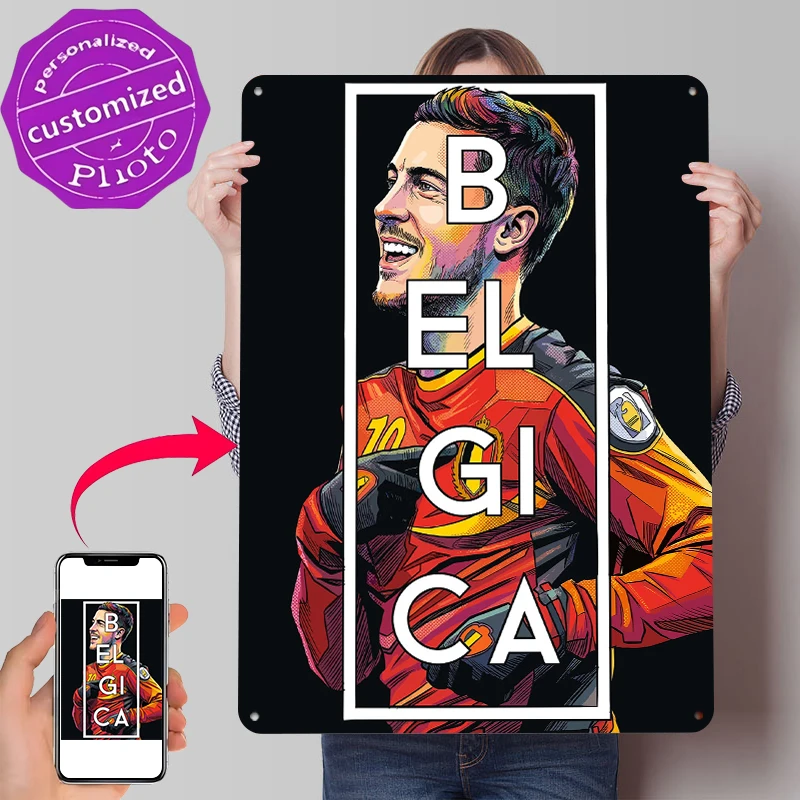 Eden Hazard 'BELGICA' Portrait Poster Vintage Metal Signs Wall Art Retro Tin Plaque for Room Interior Accessories Coffee Bar
Eden Hazard 'BELGICA' Portrait Poster Vintage Metal Signs Wall Art Retro Tin Plaque for Room Interior Accessories Coffee Bar