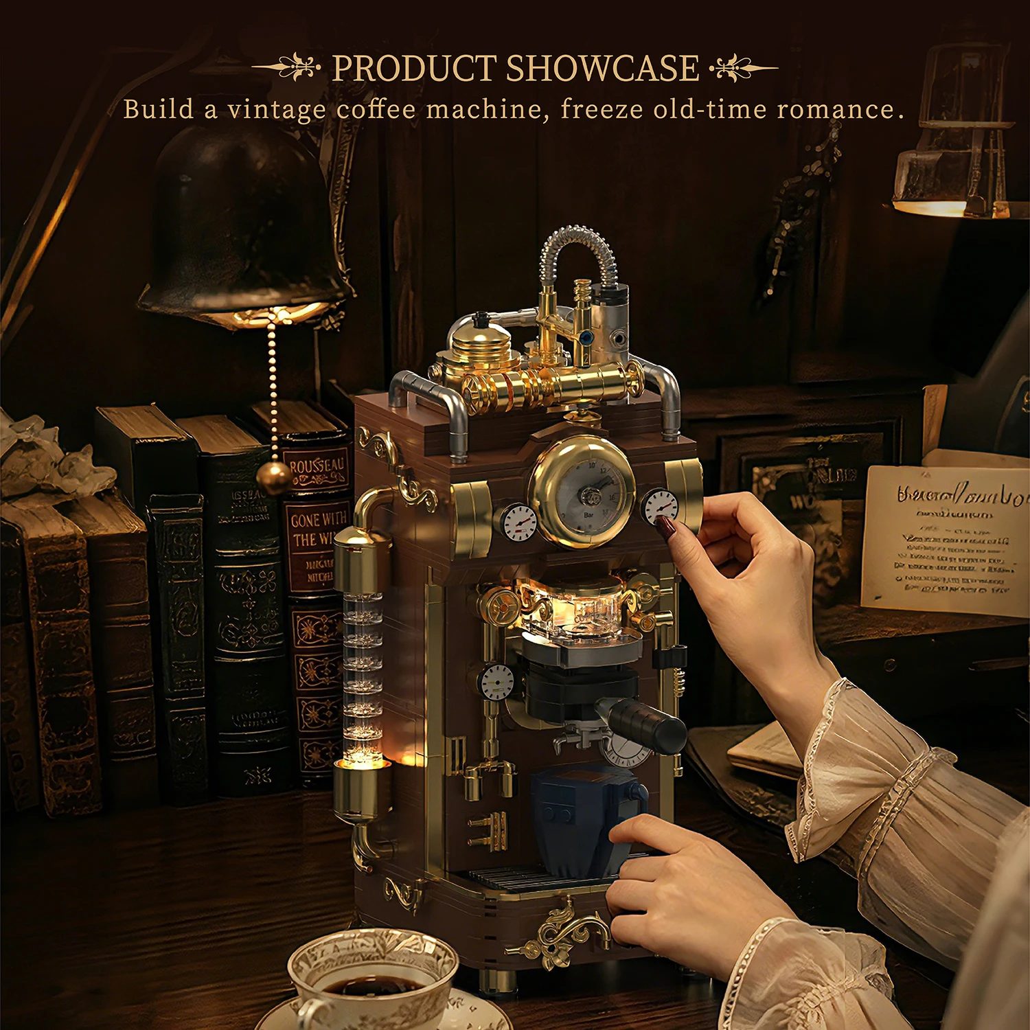 1091p Coffee Machine Building Block Vintage Retro Classic Steam Imitation Hand Coffee Maker Desktop Decor Bricks for Adults
1091p Coffee Machine Building Block Vintage Retro Classic Steam Imitation Hand Coffee Maker Desktop Decor Bricks for Adults