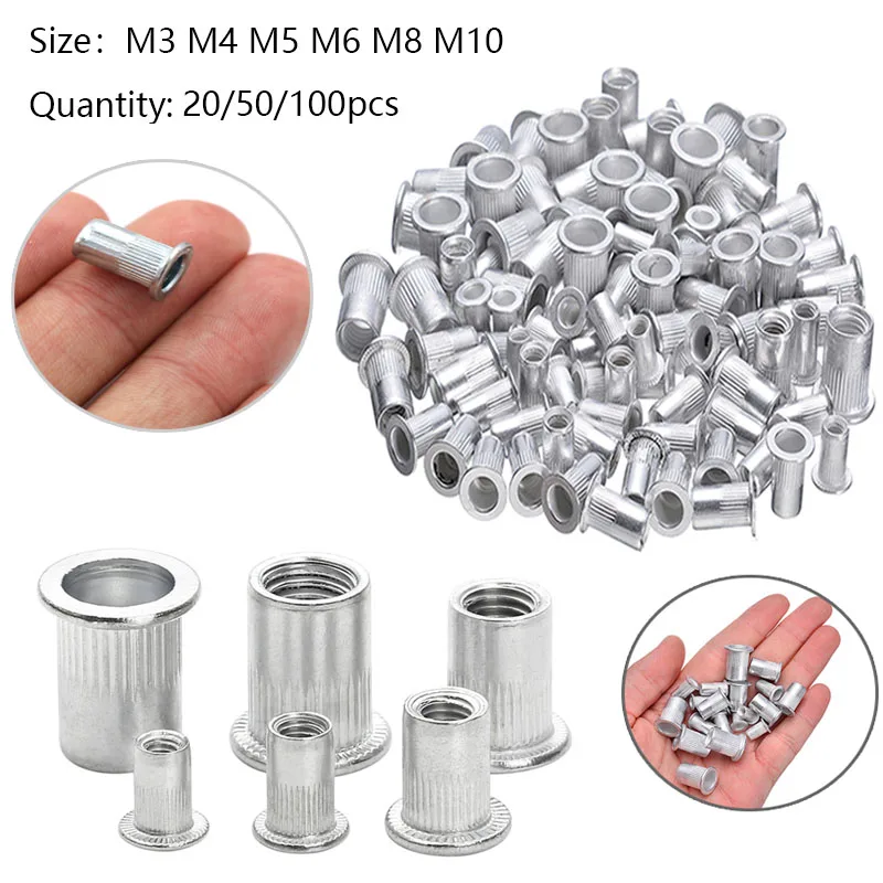20Pcs 50pcs 100pcs Aluminum Alloy Rivnut Alloy Rivnut Flat Head Threaded Rivet Insert Nutsert Cap Rivet Nut M3 M4 M5 M6 M8 M10
20Pcs 50pcs 100pcs Aluminum Alloy Rivnut Alloy Rivnut Flat Head Threaded Rivet Insert Nutsert Cap Rivet Nut M3 M4 M5 M6 M8 M10