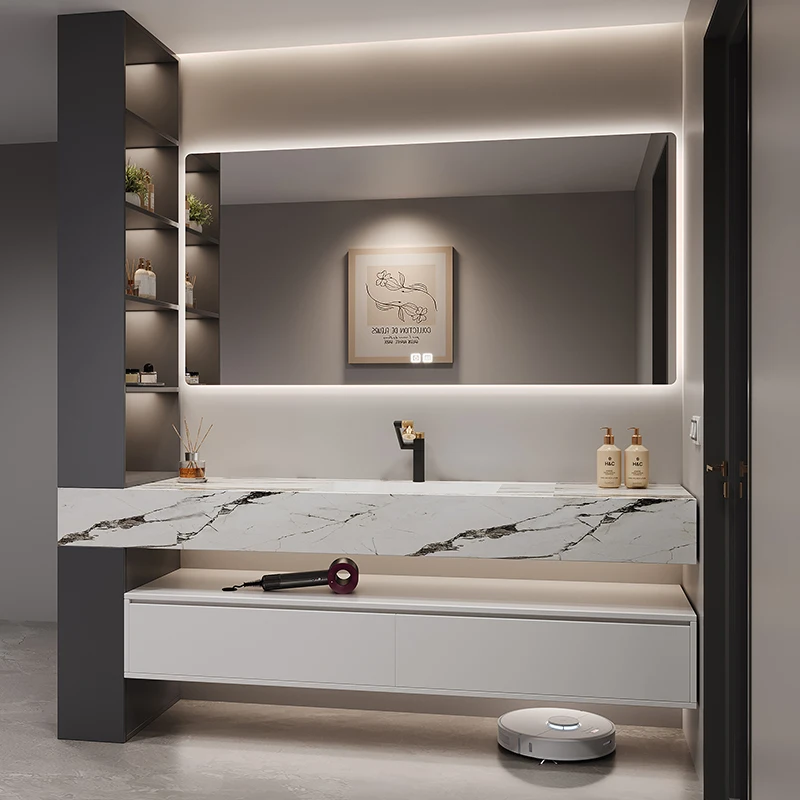 Italian rock slab seamless ceramic integrated basin bathroom cabinet combination washbasin toilet side
Italian rock slab seamless ceramic integrated basin bathroom cabinet combination washbasin toilet side