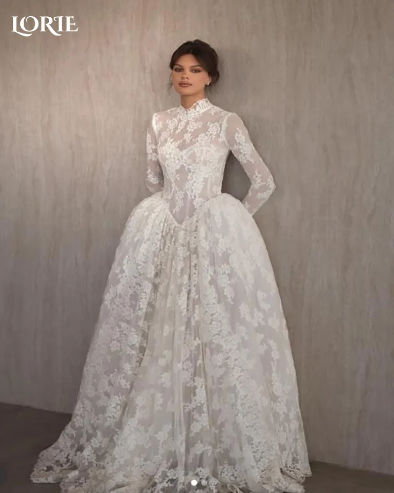 LORIE Lace Mermaid Wedding Dresses for Women Long Sleeve High Neck Bridal Gown Mermaid Bride Dress Customized Formal Club Dress
LORIE Lace Mermaid Wedding Dresses for Women Long Sleeve High Neck Bridal Gown Mermaid Bride Dress Customized Formal Club Dress