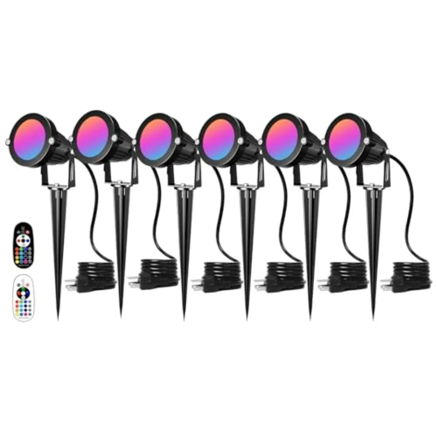 6 Pack RGBW LED Spot Lights Color Changing Spotlight120V Landscape Lights Home Garden Yard with Remote US Plug
6 Pack RGBW LED Spot Lights Color Changing Spotlight120V Landscape Lights Home Garden Yard with Remote US Plug