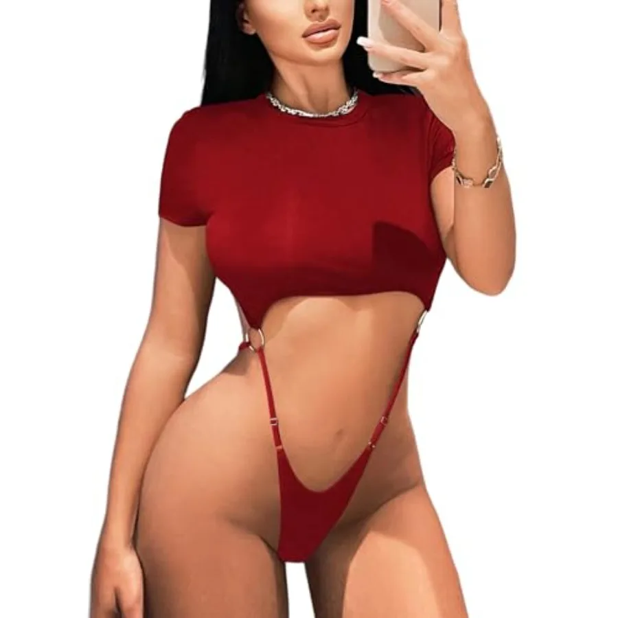 Avidlove Women's Sexy Cut Out Lingerie Bodysuit Short Sleeve Tshirt Body Suits Slim Fit Crew Neck Crop Tops
Avidlove Women's Sexy Cut Out Lingerie Bodysuit Short Sleeve Tshirt Body Suits Slim Fit Crew Neck Crop Tops