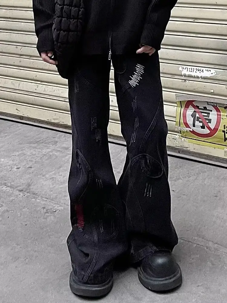Retro American Embroidered Patchwork Faded Wide Leg Jeans Men Women Heavy Duty Drag Floor Length Subculture Pants Casual Wear
Retro American Embroidered Patchwork Faded Wide Leg Jeans Men Women Heavy Duty Drag Floor Length Subculture Pants Casual Wear