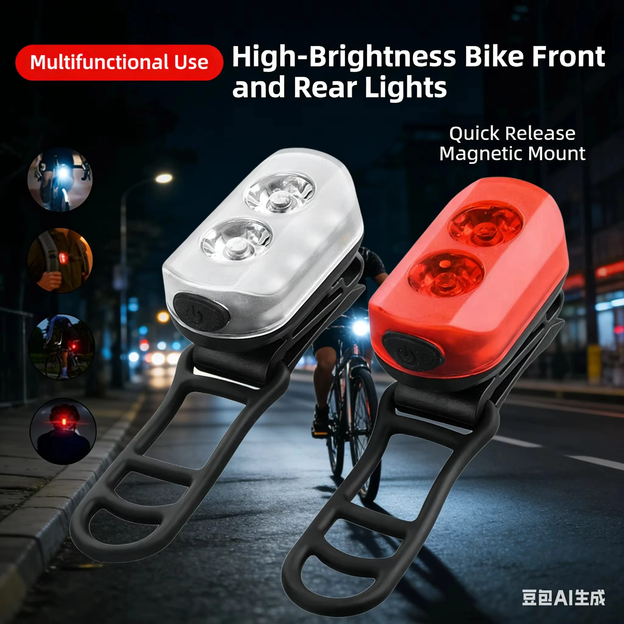 Bicycle Lights USB Recharge Front Rear Bicycle Light Waterproof Safety Warning Lamp running light with magnetic Hat clip light
Bicycle Lights USB Recharge Front Rear Bicycle Light Waterproof Safety Warning Lamp running light with magnetic Hat clip light