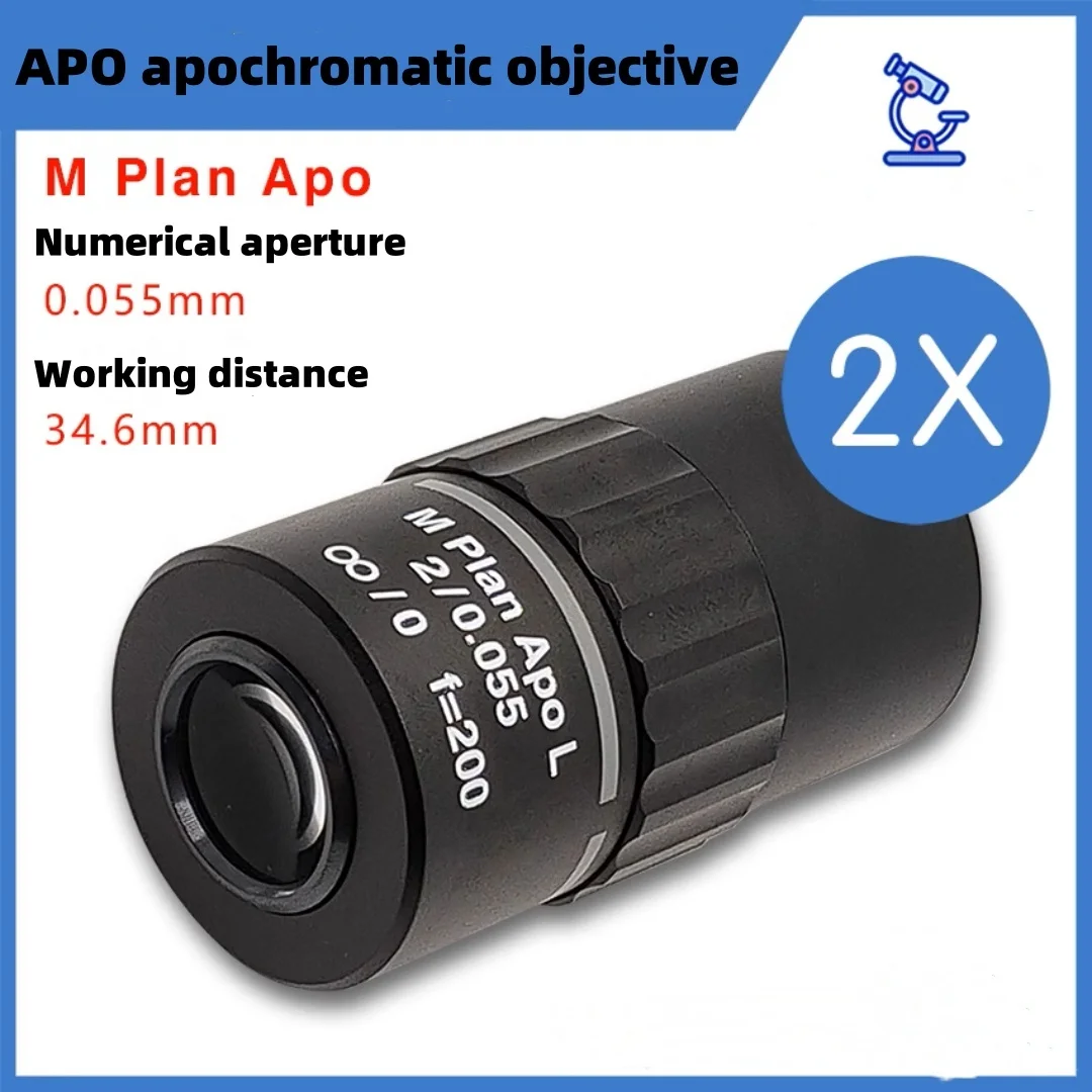 2X M Plan Apo Objectives Extra-long Working Distance 95mm Parfocal Level Metallographic Apochromatic Aberration Infinity Lens
2X M Plan Apo Objectives Extra-long Working Distance 95mm Parfocal Level Metallographic Apochromatic Aberration Infinity Lens
